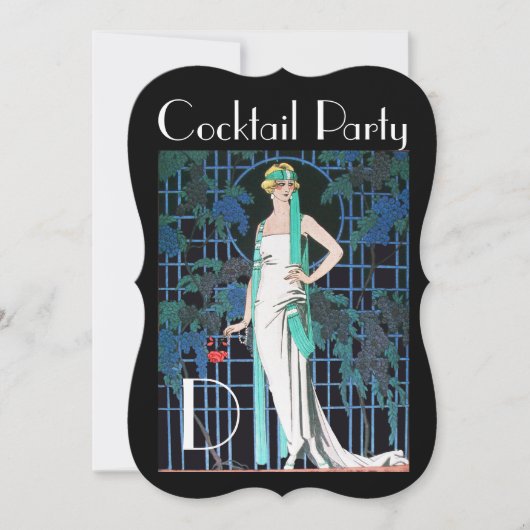 Invitation ROSES ROUGES À L'ANNIVERSAIRE DE NUIT Cocktail Par (Devant)