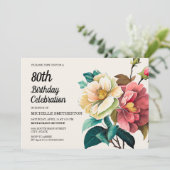Invitation Roses Rouges Blanches 80e Anniversaire (Debout devant)