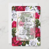Invitation Roses Rouges & Blanches Engagement Shabby Chic Gla (Devant)