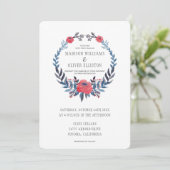 Invitation Roses rouges d'aquarelle florale de Boho | (Debout devant)