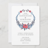 Invitation Roses rouges d'aquarelle florale de Boho | (Devant)