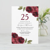 Invitation Roses rouges de Bourgogne 25e anniversaire de mari (Debout devant)