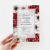 Invitation Roses rouges de Bourgogne Fête des mariées florale