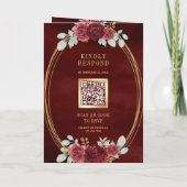 Invitation Roses rouges de Bourgogne toutes dans un code QR d (Dos)