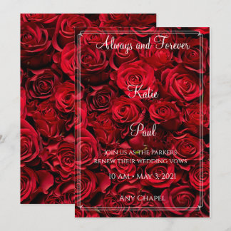 Invitation Roses Rouges Élégantes | Floral Audacieux | Mariag