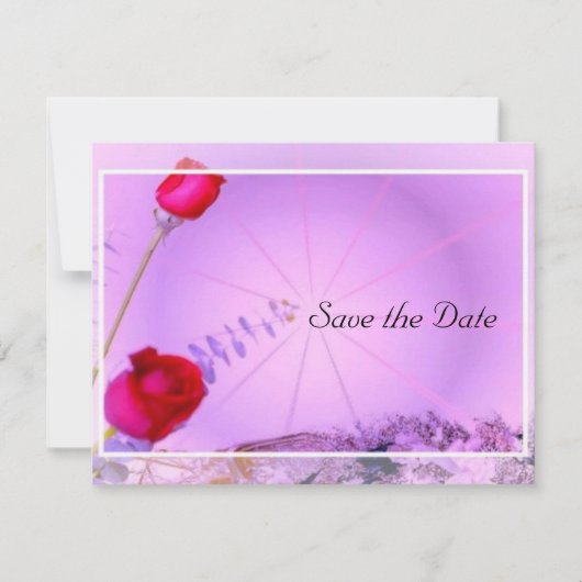 Invitation Roses Rouges Enregistrez la Date (Devant)
