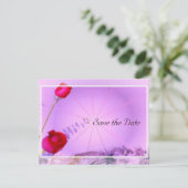 Invitation Roses Rouges Enregistrez la Date (Debout devant)