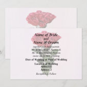 Invitation Roses Rouges et Feuilles (Devant / Derrière)
