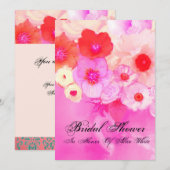 INVITATION ROSES ROUGES ET FLEURS D'ANÉMONE SHOWER DE MARIÉE (Devant / Derrière)