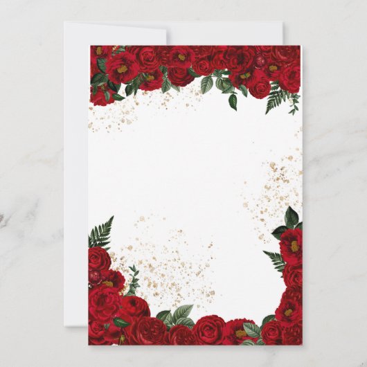 Invitation Roses rouges et or Fancy Red Ball Gown Quinceañera (Dos)