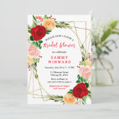 Invitation Roses rouges et orange romantiques (Debout devant)