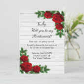 Invitation Roses Rouges Et Pins (Debout devant)