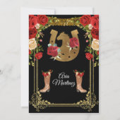 Invitation Roses rouges et rouges - Princesse Quinceanera (Dos)