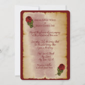 Invitation Roses rouges étincelants sur les pages de la Bible (Dos)