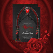 Invitation Roses rouges étonnantes et conception de la porte