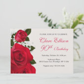 Invitation Roses rouges, fleurs blanches 90e anniversaire (Debout devant)