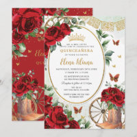 Roses Rouges Floral Charro Bottes Quinceañera Swee