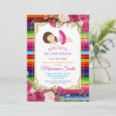 Invitation Roses rouges Floral mexicain Baby shower Fiesta  (Debout devant)