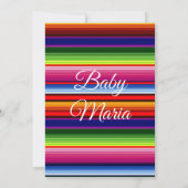 Invitation Roses rouges Floral mexicain Baby shower Fiesta  (Dos)