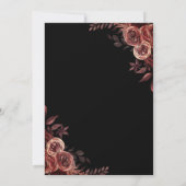 Invitation Roses rouges foncées, Lumières à cordes Noir 90e a (Dos)