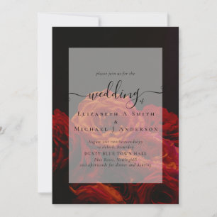 Invitation Roses rouges gothiques Mariage gothique Inviter