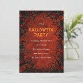 Invitation Roses rouges gothiques Vins noirs Halloween Party (Debout devant)