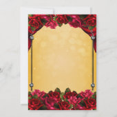 Invitation Roses rouges jaunes et or Rose Fête 16 16 ans Part (Dos)