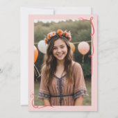 Invitation Roses rouges mignons rubans illustrations Sweet 16 (Dos)