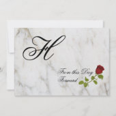 Invitation Roses rouges| monogramme| À partir de ce jour (Devant)