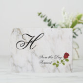 Invitation Roses rouges| monogramme| À partir de ce jour (Debout devant)