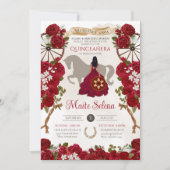 Invitation Roses rouges occidentales rustiques Floral Charro  (Devant)