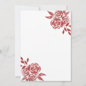 Invitation Roses rouges paillettes d'or robe Quinceañera (Dos)