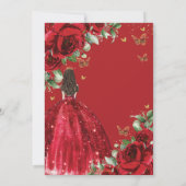 Invitation Roses rouges Papillons floraux Quinceañera Sweet 1 (Dos)