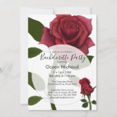 Invitation Roses rouges peintes | Blanc (Devant)