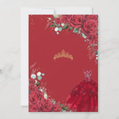 Invitation Roses rouges Quinceañera Roses Floral Gold Princes (Dos)