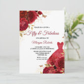 Invitation Roses rouges robe cinquante et fabuleux 50e annive (Debout devant)