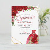 Invitation Roses rouges & Robe de Parties scintillant Glamour (Debout devant)