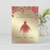 Invitation Roses rouges robe Parties scintillant moderne swee (Debout devant)