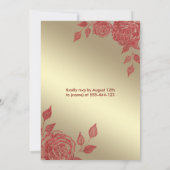 Invitation Roses rouges robe Parties scintillant moderne swee (Dos)