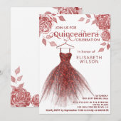 Invitation Roses rouges robe parties scintillant rouge Quince (Devant / Derrière)