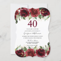 Roses rouges Romantique Floral 40e Anniversaire