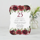 Invitation Roses Rouges Romantiques 25ème Anniversaire de Mar (Debout devant)