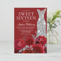 Roses Rouges Romantiques Argent Diamant Gown Sweet