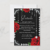 Invitation Roses Rouges Romantiques Et Diamants Détails Maria (Devant)