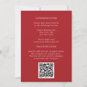 Invitation Roses rouges romantiques Monogramme Mariage floral (Dos)