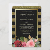 Invitation Roses rouges roses roses roses roses rose étincela (Devant)