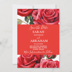 Invitation Roses Rouges Sauvegarder la Date