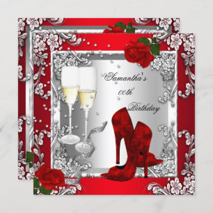Invitation Roses Rouges Silver Chaussures haute talon N'impor