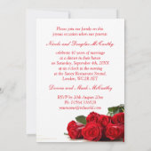 Invitation Roses rouges sur bois 40e anniversaire Mariage Inv (Dos)
