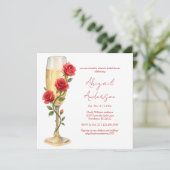 Invitation Roses rouges sur l'enterrement de vie de jeune fil (Debout devant)